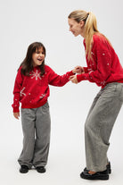 Peraluna-Snowflake Kartanesi Desenli Unisex Yılbaşı Kazağı Kırmızı-Kazak-9-Milagron.com