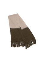 Peraluna Sorrel Scarf Çizgi Detaylı Püsküllü Kadın Triko Atkı - Sütlü Kahve