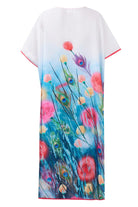 Peraluna-Springfield Long Dress çiçek Baskılı Kısa Kollu 125 Cm Uzun Saten Kadın Elbise-Elbise-9-Milagron.com