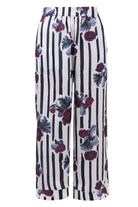 Peraluna-Stripe Garden Trouser Çizgili Güllü Baskılı Saten Kadın Pantolon-Pantolon-9-Milagron.com
