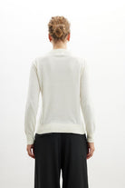 Styleboom X Peraluna Chelsea Pullover Bisiklet Yaka Standart Kesim Kadın Triko Kazak - Ekru