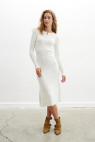 Peraluna-Styleboom X Dorset Dress Toka Detaylı Ribana Örgü Midi Kadın Triko Elbise-Elbise-13-Milagron.com