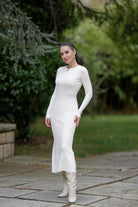 Peraluna-Styleboom X Dorset Dress Toka Detaylı Ribana Örgü Midi Kadın Triko Elbise-Elbise-16-Milagron.com