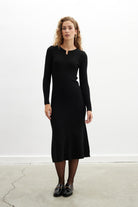 Peraluna-Styleboom X Dorset Dress Toka Detaylı Ribana Örgü Midi Kadın Triko Elbise-Elbise-6-Milagron.com