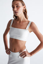 Peraluna-Styleboom X Elizabeth Bralet Düğme Detaylı Askılı Kadın Triko Bralet -Crop Top-1-Milagron.com