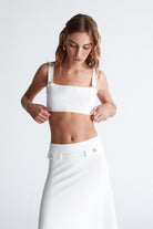 Peraluna-Styleboom X Elizabeth Bralet Düğme Detaylı Askılı Kadın Triko Bralet -Crop Top-2-Milagron.com