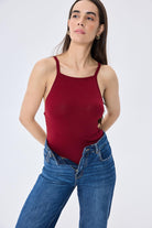 Peraluna-Styleboom X Greta Body Halter Yaka Arkası Çapraz Alttan Çıtçıtlı Kadın Triko Body Bordo-Body-8-Milagron.com