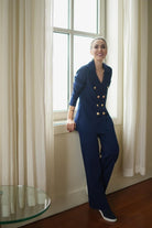 Peraluna-Styleboom X Katherine Blazer Çelik Örgü Klasik Kesim Düğmeli Blazer Kadın Triko Ceket -Ceket-1-Milagron.com