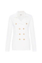 Peraluna-Styleboom X Katherine Blazer Çelik Örgü Klasik Kesim Düğmeli Blazer Kadın Triko Ceket -Ceket-18-Milagron.com