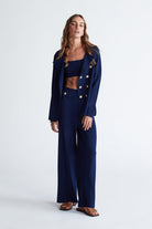 Peraluna-Styleboom X Katherine Blazer Çelik Örgü Klasik Kesim Düğmeli Blazer Kadın Triko Ceket -Ceket-7-Milagron.com