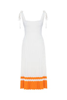 Styleboom X Peraluna Kelly Dress Askılı Bağlama Detaylı Rahat Kesim Midi Boy Yazlık Kadın Triko Elbise - Ekru