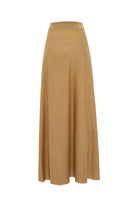 Styleboom X Peraluna Marilyn Skirt Simli Maxi Boy Beli Bağcıklı Kadın Triko Etek - Altın