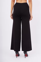 Peraluna-Styleboom X Marlene Trouser Düğme Detaylı Rahat Kesim Kadın Triko Pantolon Siyah-Pantolon-8-Milagron.com