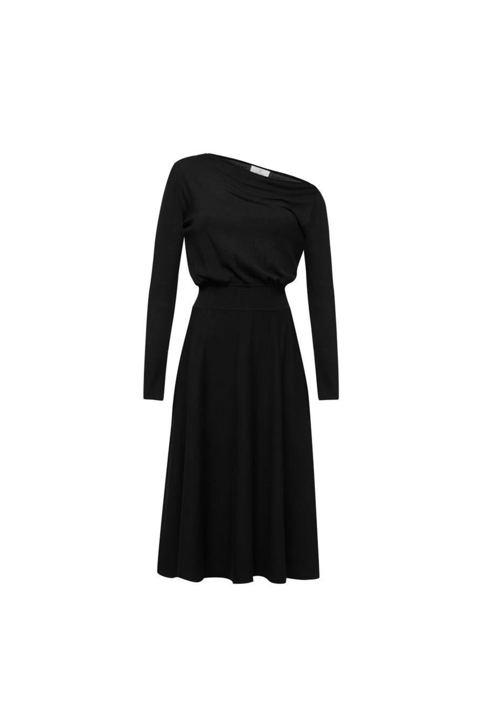 Peraluna-Styleboom X Mayfair Dress Yaka Büzgü Detaylı Tek Omuz Açık Kadın Triko Elbise-Elbise-11-Milagron.com