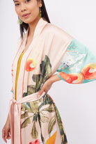 Peraluna-Summer Time Long Ki̇mono Yaz Desenleri Baskılı Uzun Saten Kadın Kimono Çok Renkli-Kimono-5-Milagron.com