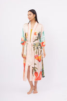 Peraluna-Summer Time Long Ki̇mono Yaz Desenleri Baskılı Uzun Saten Kadın Kimono Çok Renkli-Kimono-6-Milagron.com