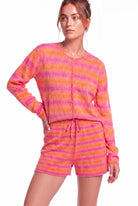 Peraluna Sunset Bloom Şort, Kadın Şort - Pembe Turuncu Multi