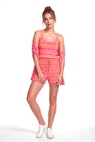Peraluna Sunset Bloom Şort, Kadın Şort - Pembe Turuncu Multi