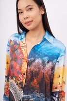 Peraluna-Sweet Memories Long Shirt Dress Manzara Baskılı 120 Cm Saten Uzun Gömlek Elbise-Elbise-3-Milagron.com