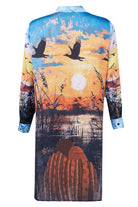 Peraluna-Sweet Memories Long Shirt Dress Manzara Baskılı 120 Cm Saten Uzun Gömlek Elbise-Elbise-9-Milagron.com