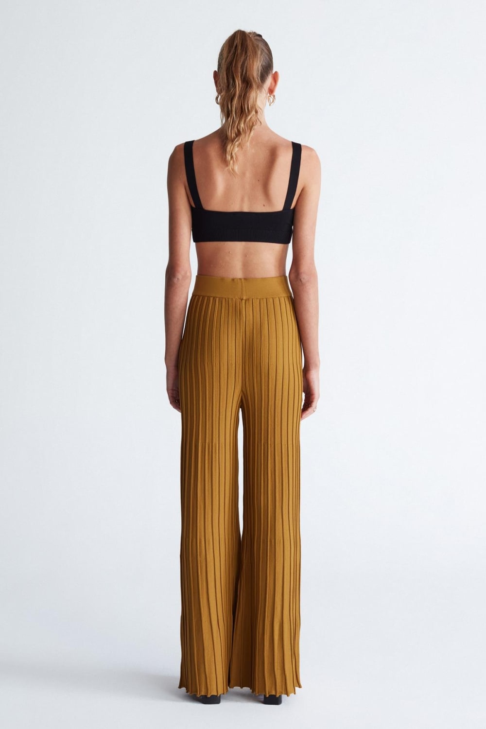 Peraluna-Viola Trousers Ribana Örgü Bel Lastikli Kadın Triko Pantolon -Pantolon-6-Milagron.com