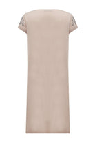 Peraluna-Yazlık Boncuk İşlemeli İnce Elbise Bej-Elbise-10-Milagron.com