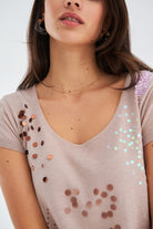 Peraluna-Yazlık Boncuk İşlemeli İnce Elbise Bej-Elbise-6-Milagron.com