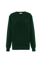 Peraluna Zacha 'V Neck' Neck Pullover Üç Boyut Çizgili Mevsimlik Erkek Triko Kazak - Yeşil