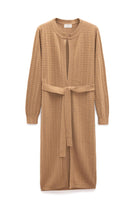Peraluna-Zeyna Mini Kabartma örgülü Uzun Triko Hırka Camel-Hırka-8-Milagron.com