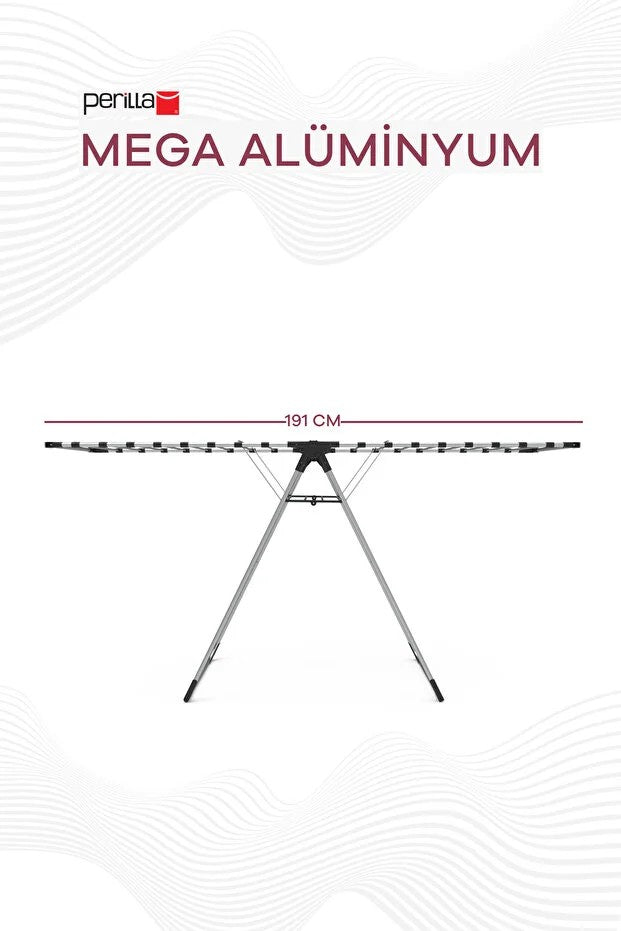 Perilla Mega Alüminyum Katlanır Çamaşır Kurutmalık 17,5 Metre