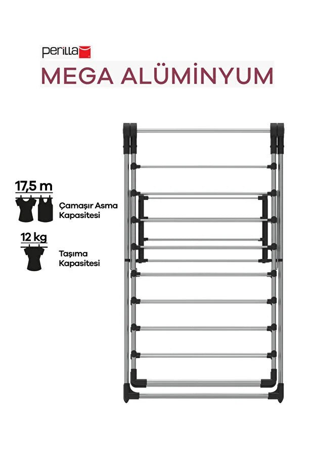 Perilla Mega Alüminyum Katlanır Çamaşır Kurutmalık 17,5 Metre