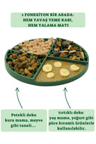Silikon Yavaş Yeme Ve Yalama Matı Petek Desen Orman Yeşili - 2