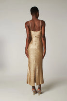 Petra Petrova-Ariel Gold Pullu Uzun Elbise-Elbise-4-Milagron.com