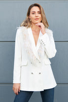Petra Petrova-Beyaz Otrişli Ceket-Ceket-1-Milagron.com