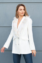 Petra Petrova-Beyaz Otrişli Ceket-Ceket-2-Milagron.com