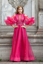 Petra Petrova-Fuşya Balon Kollu Abiye Amelia-Elbise-1-Milagron.com