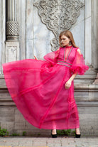 Petra Petrova-Fuşya Balon Kollu Abiye Amelia-Elbise-2-Milagron.com