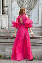 Petra Petrova-Fuşya Balon Kollu Abiye Amelia-Elbise-3-Milagron.com