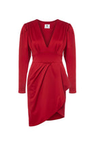 Petra Petrova-Kırmızı Drapeli Elbise Gloria-Elbise-2-Milagron.com