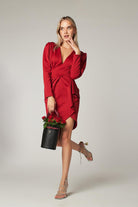 Petra Petrova-Kırmızı Drapeli Elbise Gloria-Elbise-4-Milagron.com