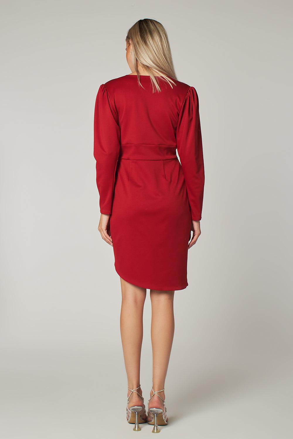 Petra Petrova-Kırmızı Drapeli Elbise Gloria-Elbise-6-Milagron.com