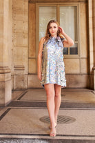 Petra Petrova-Gri Bolerolu Payetli Elbise Alexis-Elbise-2-Milagron.com