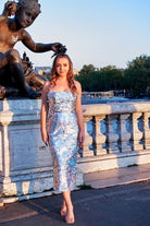 Petra Petrova-Gri Hologram Payetli Midi Elbise Ariel-Elbise-1-Milagron.com