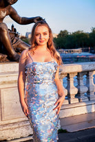 Petra Petrova-Gri Hologram Payetli Midi Elbise Ariel-Elbise-2-Milagron.com