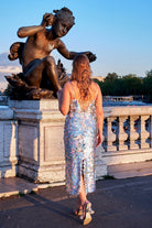 Petra Petrova-Gri Hologram Payetli Midi Elbise Ariel-Elbise-4-Milagron.com