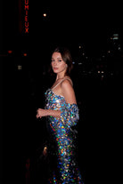 Petra Petrova-Gri Hologram Payetli Midi Elbise Ariel-Elbise-5-Milagron.com