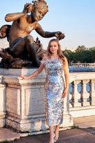 Petra Petrova-Gri Payetli Otrişli Midi Elbise Ve Bolero Takım Ari̇el-Elbise-2-Milagron.com