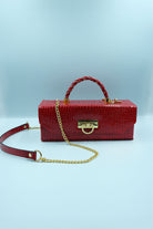 Petra Petrova-Kirmizi Krokodil Baskılı Kutu Çanta-El Çantası-1-Milagron.com