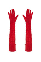 Kırmızı Taşlı Uzun Eldiven - 1