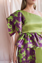 Petra Petrova-Tek Omuzlu Yeşil Mini Abiye Lora-Elbise-4-Milagron.com